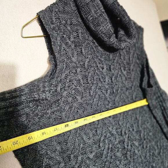 Faded Glory Womens Cold Shoulder Sweater Size Large Gray Knit Cute Hipster Chic - Picture 6 of 10